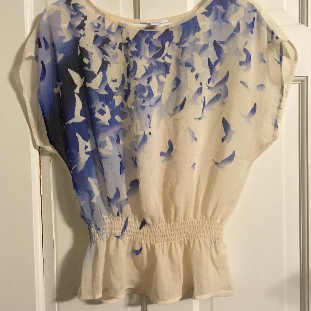 Candies Cream See Through Blouse